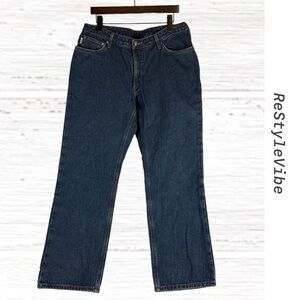 CARHARTT Women’s Size 12x30 Denim Jeans Flannel Plaid Lined Relaxed Fit